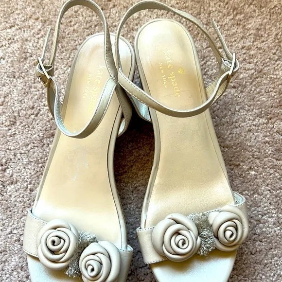 Kate spade wedge sandals with rosettes