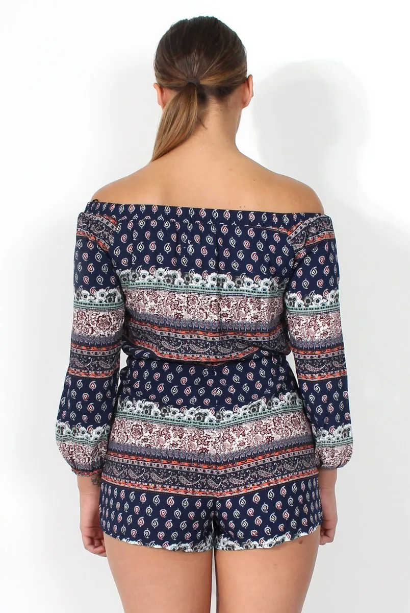 Kayleigh Paisley Off The Shoulder Playsuit