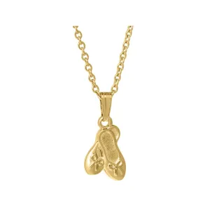 Kiddie Kraft 14K Yellow Gold Filled Ballet Slippers Baby Necklace