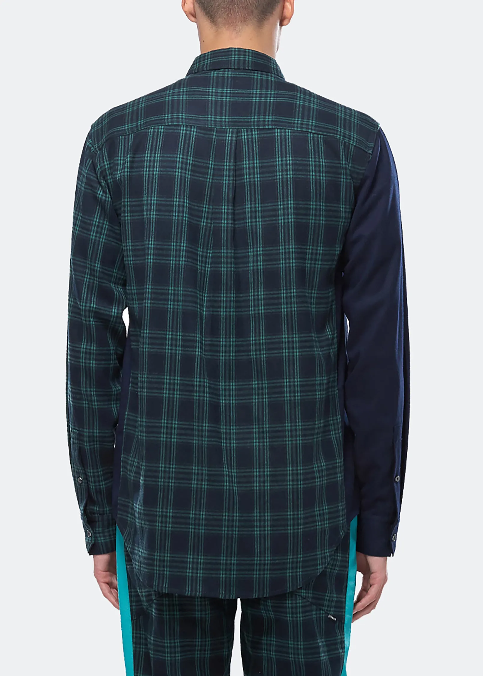 Konus Men's Color Blocked Button Up shirt in Green