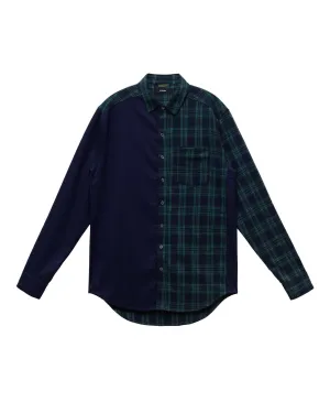 Konus Men's Color Blocked Button Up shirt in Green