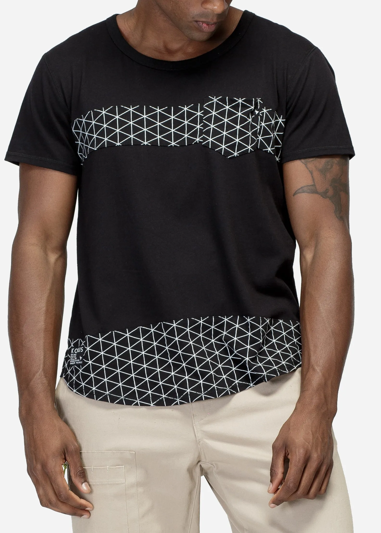 Konus Men's Contrast Pocket Scallop Tee