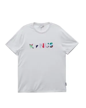 Konus Men's Multi Color Logo Print Tee in White