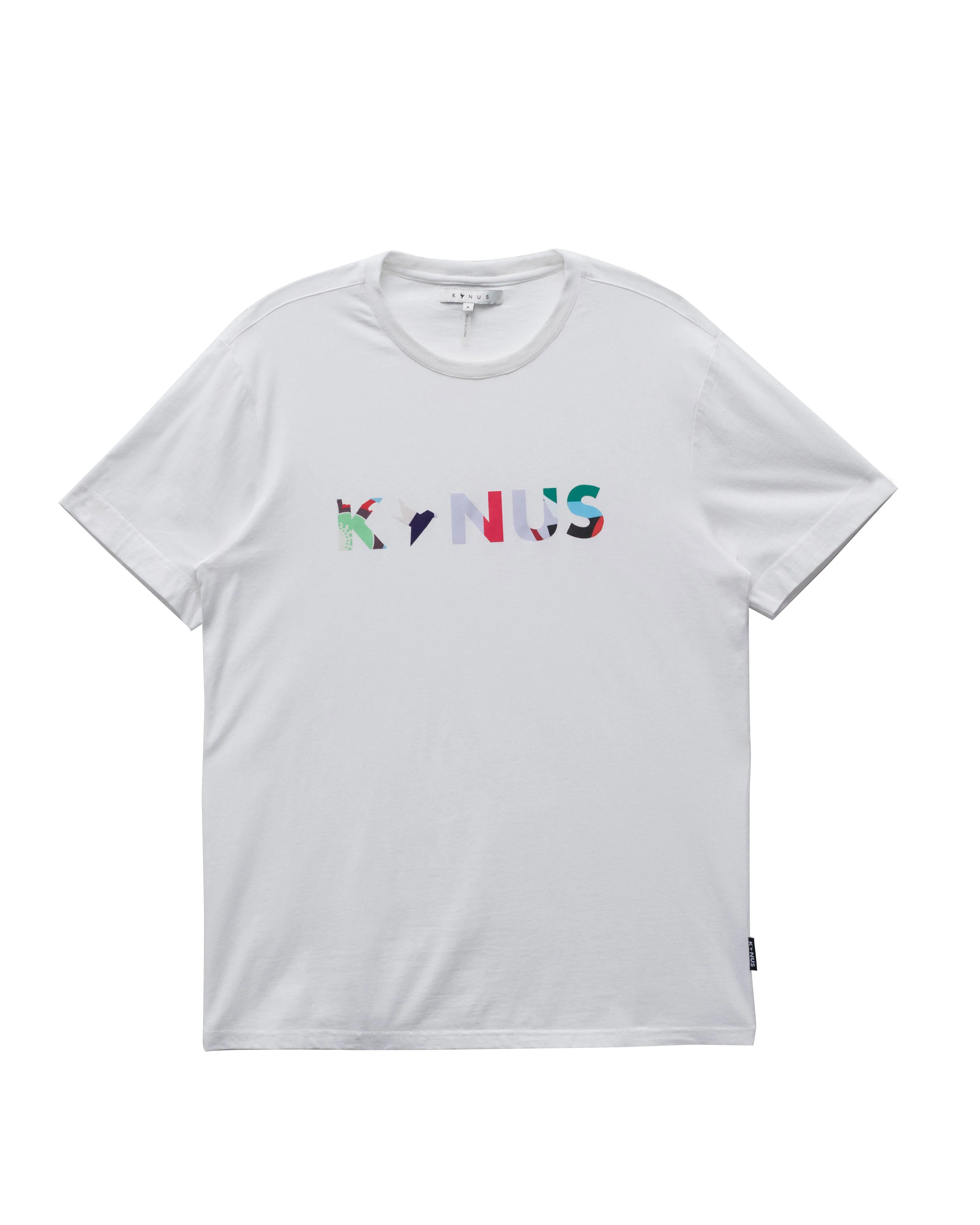 Konus Men's Multi Color Logo Print Tee in White