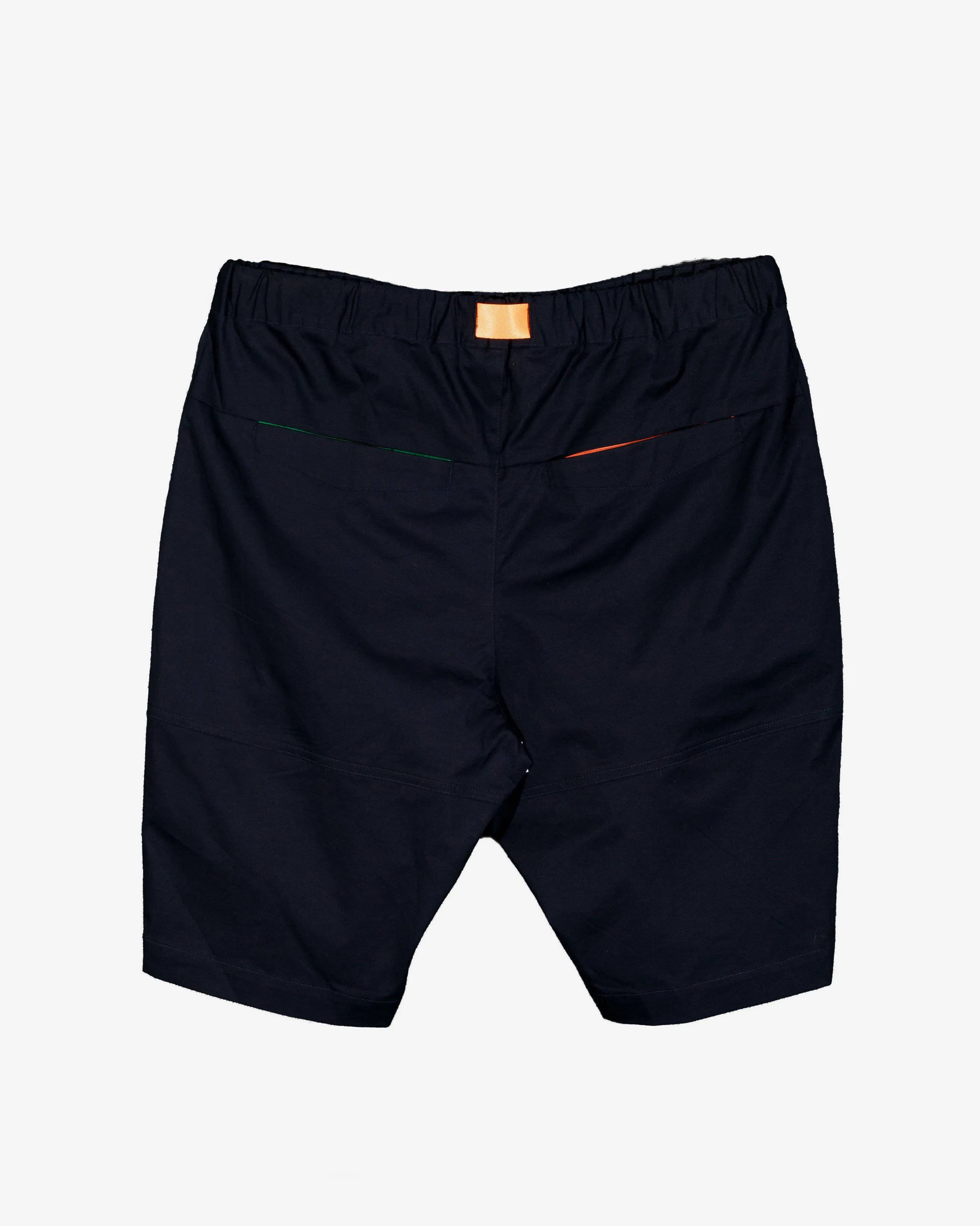 Konus Men's Stretch Twill Shorts w/ Nylon Tape Closure in Navy