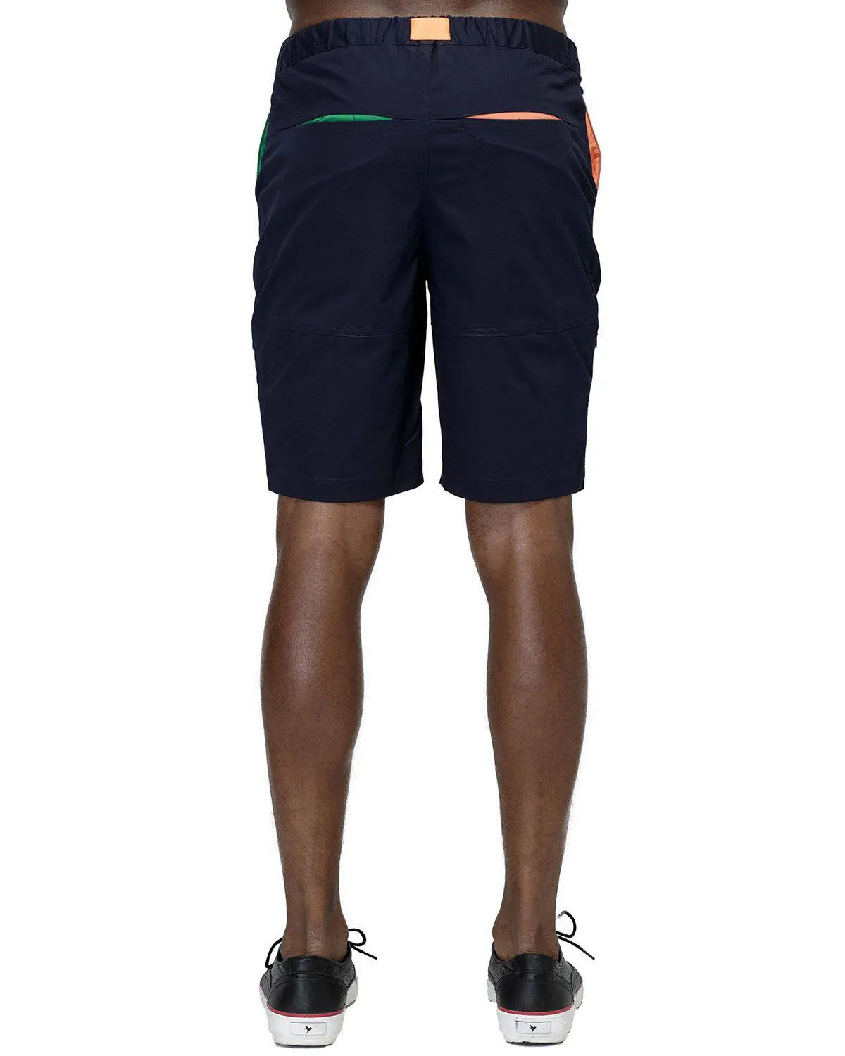 Konus Men's Stretch Twill Shorts w/ Nylon Tape Closure in Navy