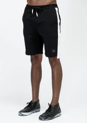 Konus Men's Sweat Shorts w/ White Tape on Side in Black