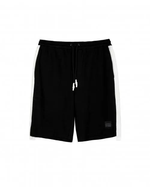 Konus Men's Sweat Shorts w/ White Tape on Side in Black