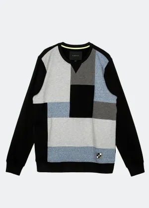 Konus Men's Sweatshirt w/ Panelling in Black