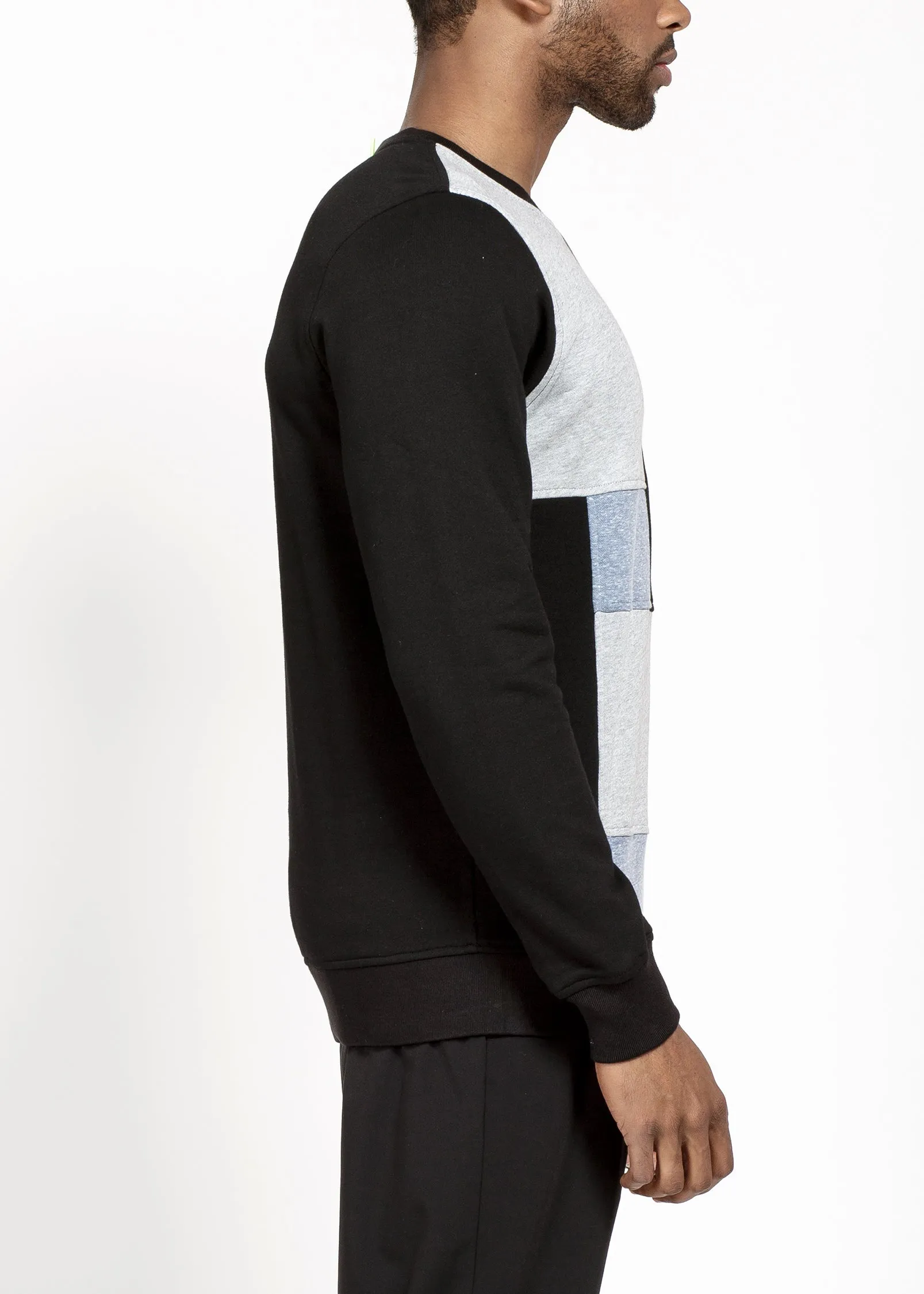 Konus Men's Sweatshirt w/ Panelling in Black