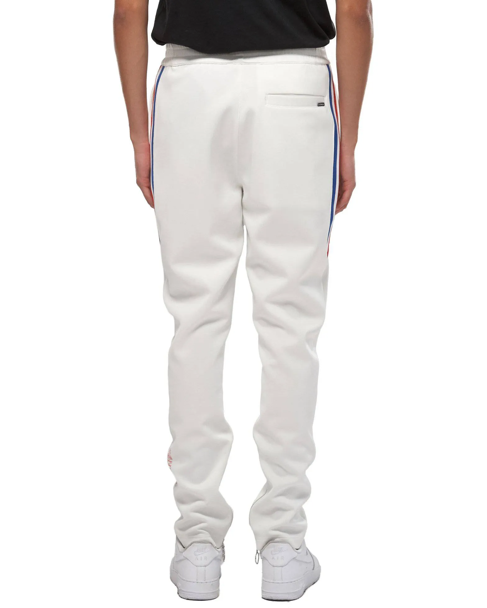Konus Men's Track Pants With Knit Tape detail in White