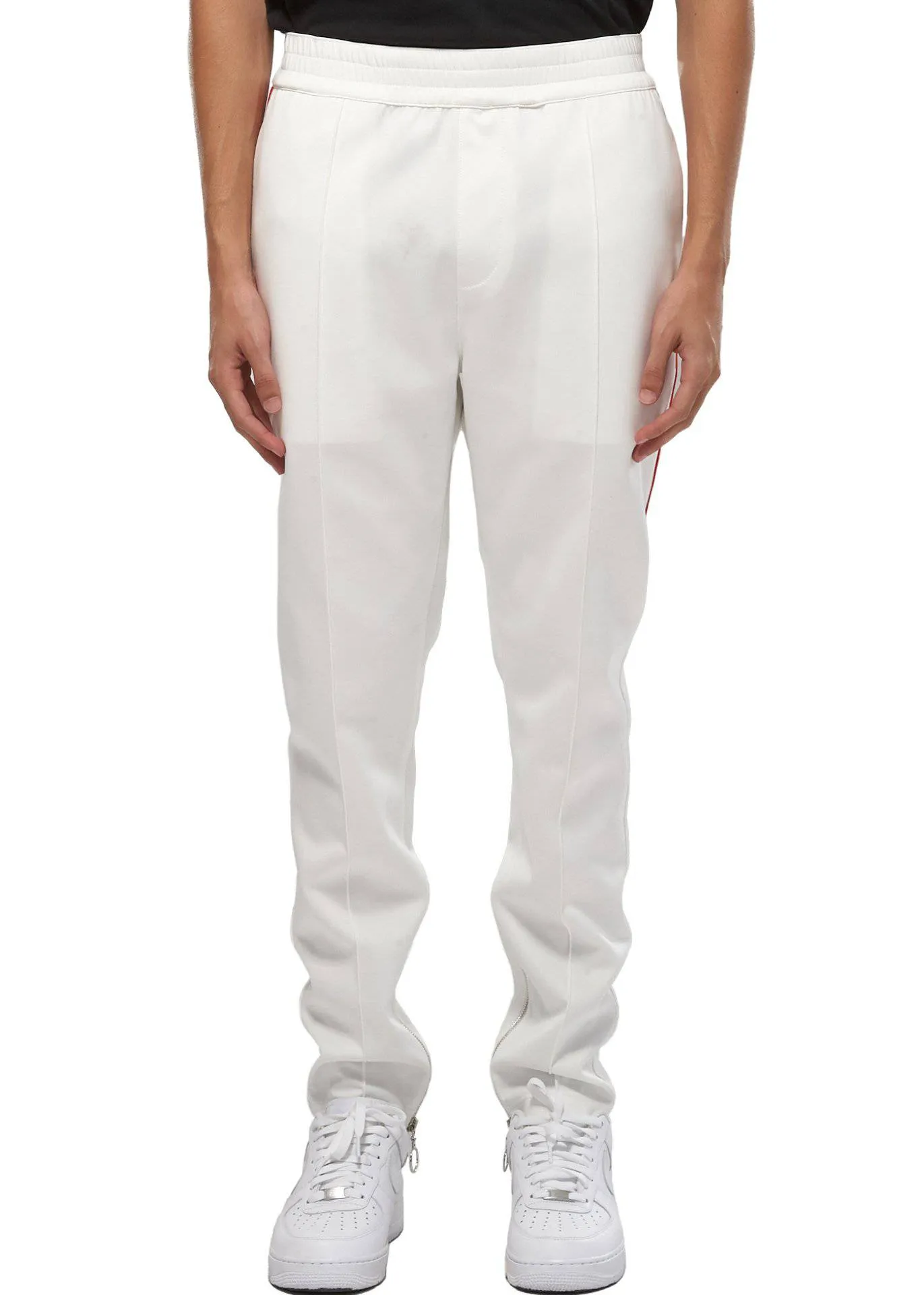 Konus Men's Track Pants With Knit Tape detail in White
