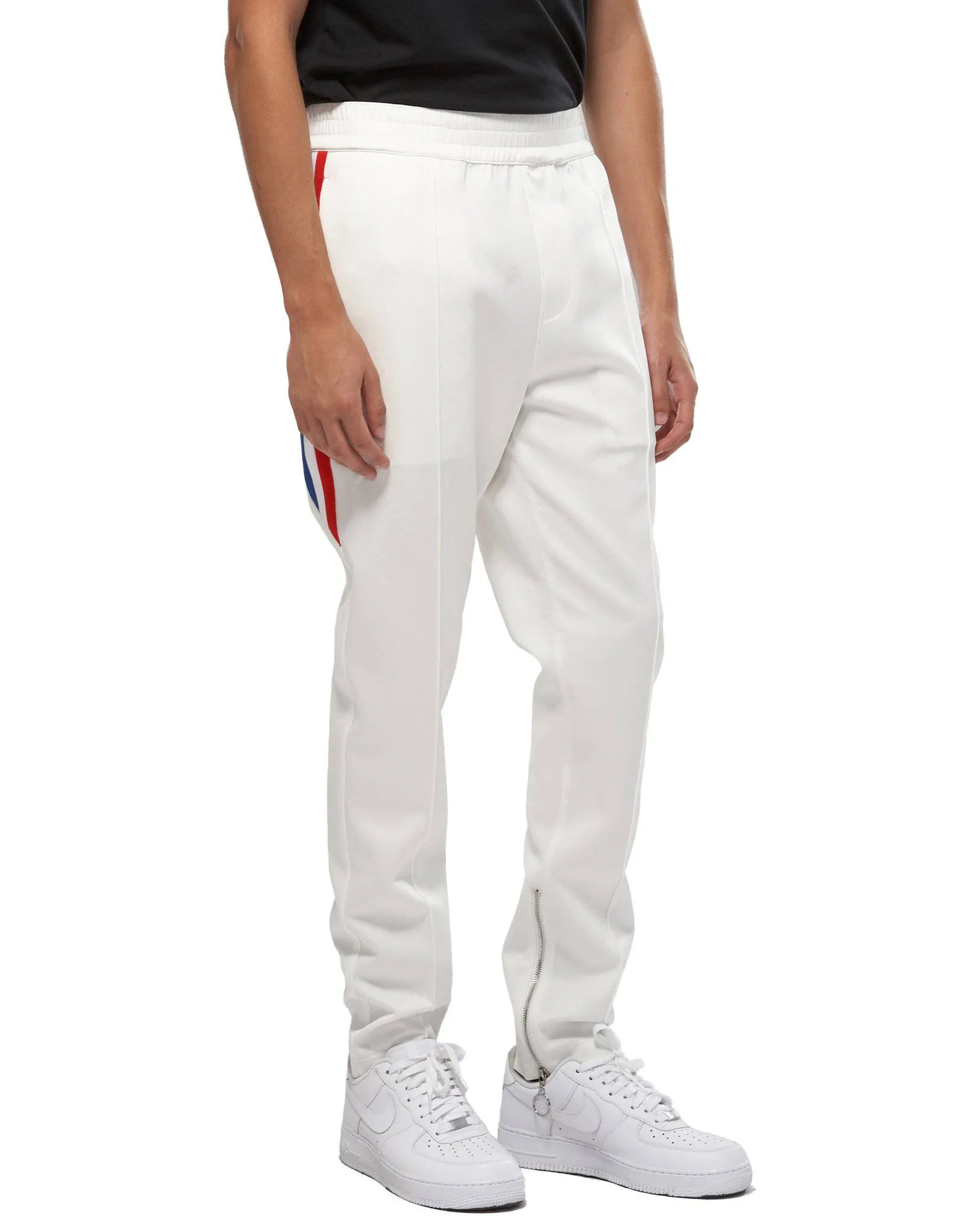 Konus Men's Track Pants With Knit Tape detail in White