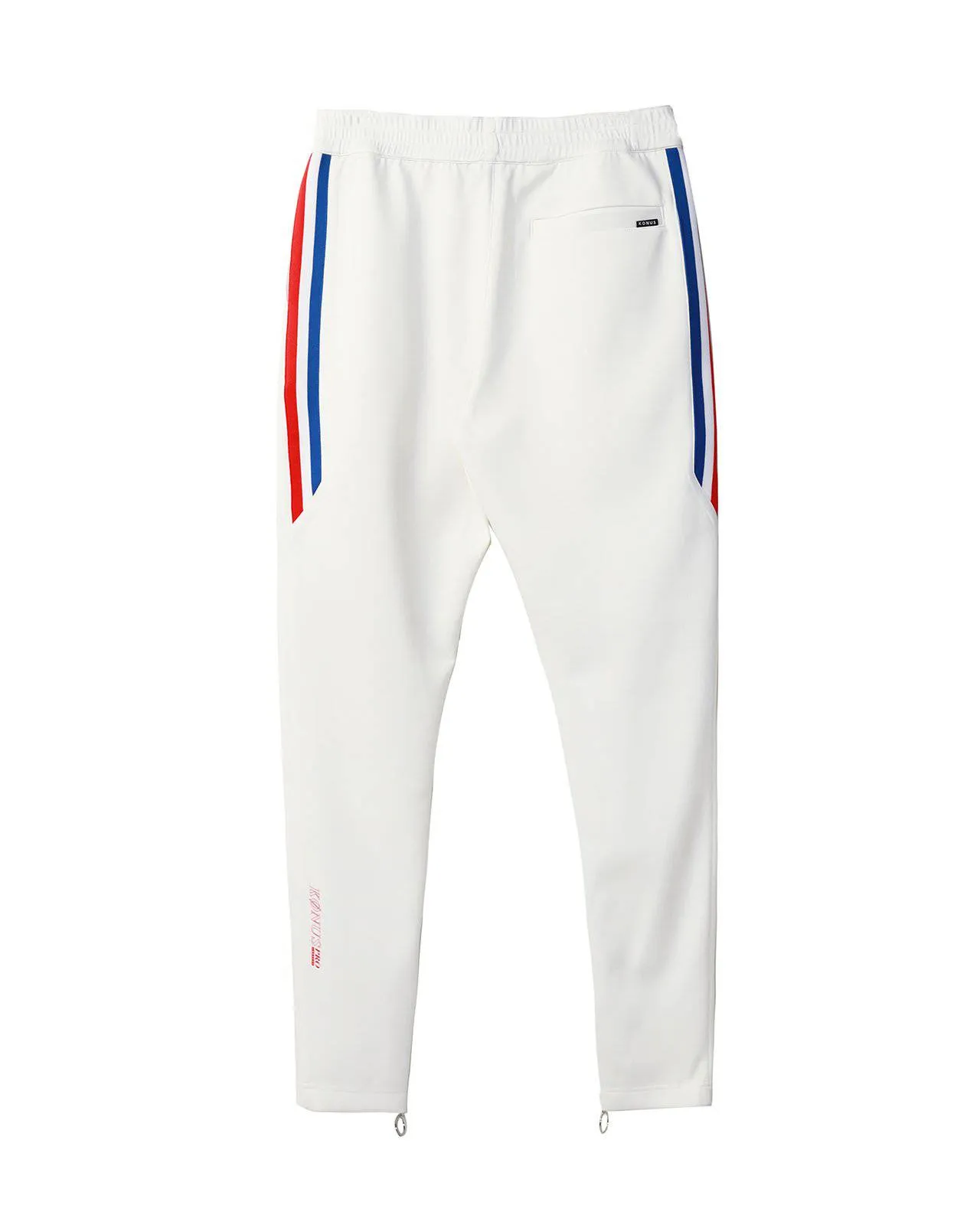 Konus Men's Track Pants With Knit Tape detail in White
