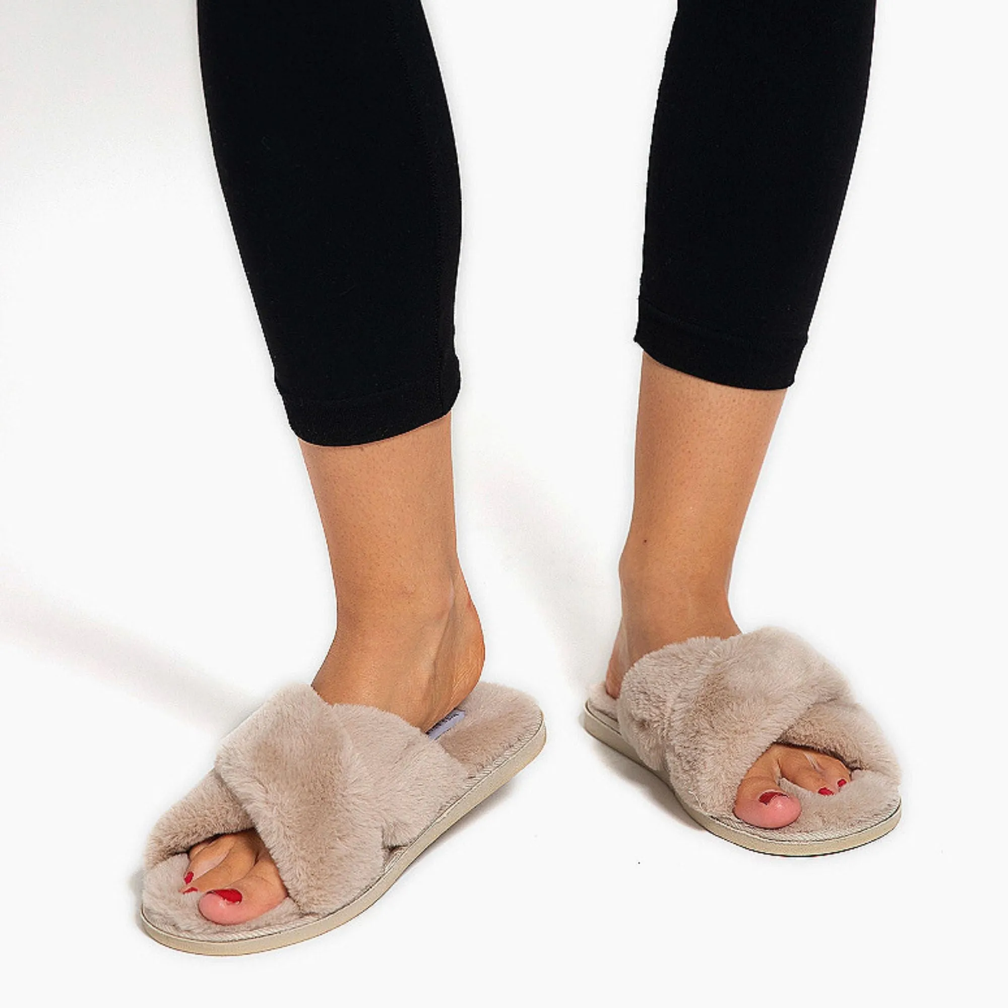 Ladies Novelty Bedroom House Open Toe Slippers with Back (3 Sizes)