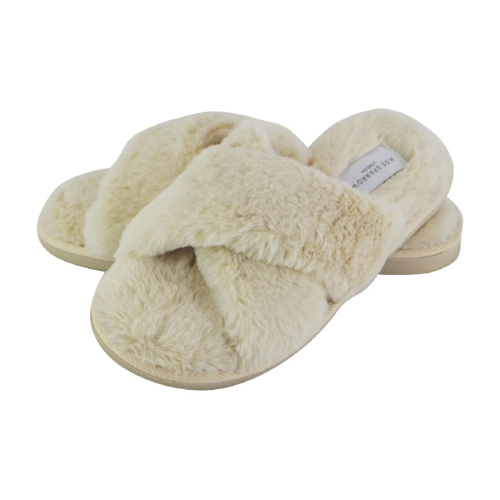 Ladies Novelty Bedroom House Open Toe Slippers with Back (3 Sizes)