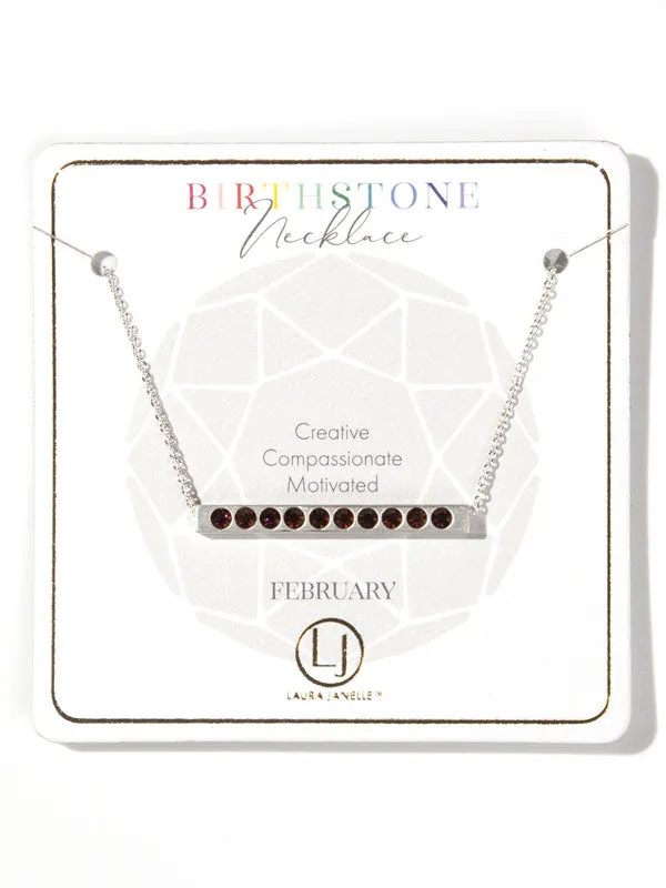 Laura Janelle by Cousin Birthstone Bar Necklace - Silver