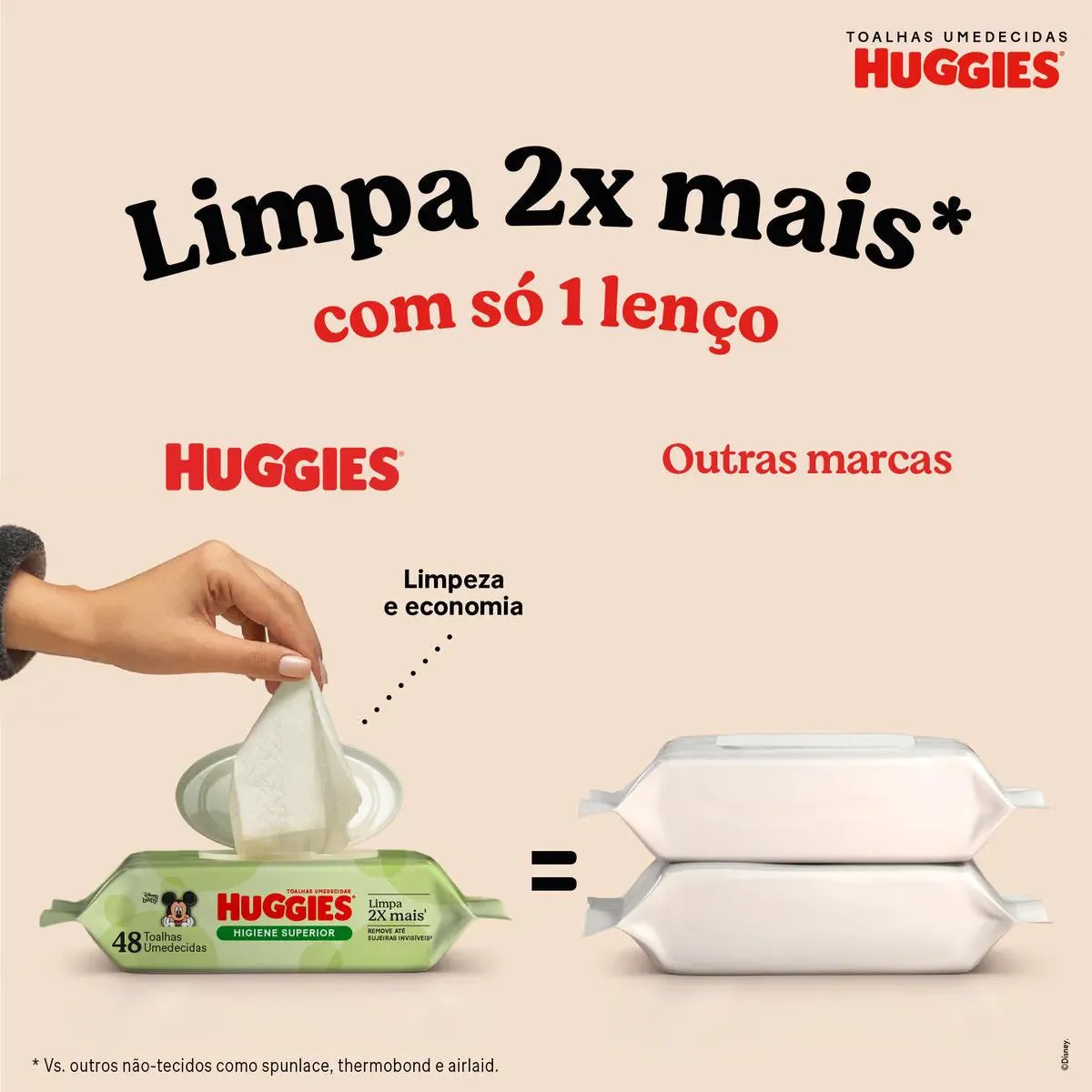 Lenço Umedecido Huggies  Clássico  48 Unidades