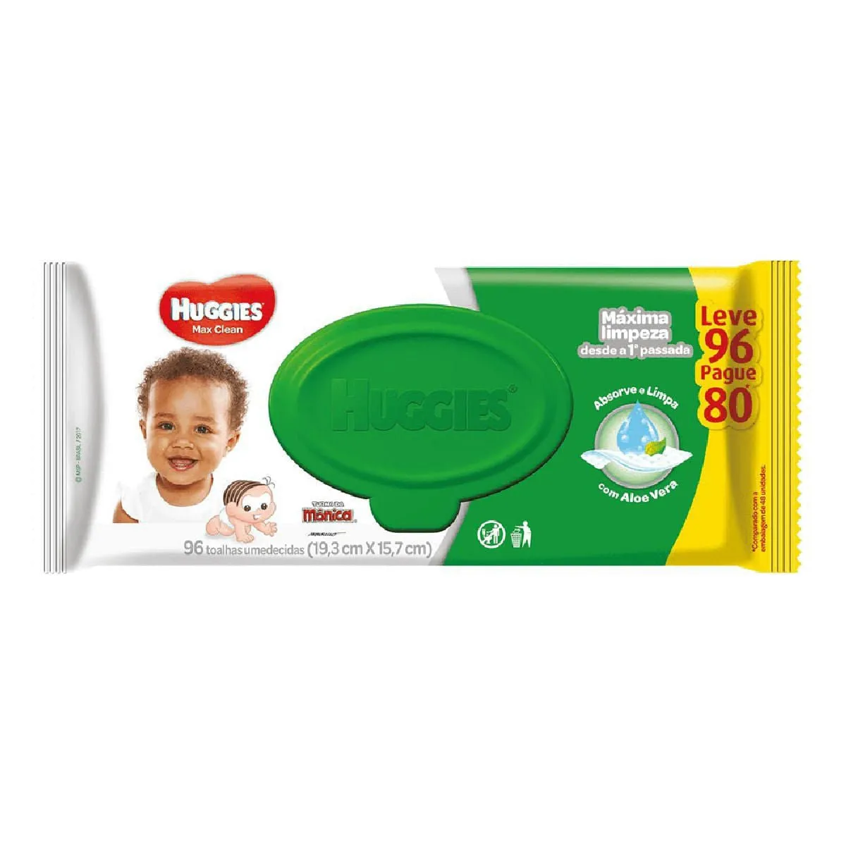 Lenço Umedecido Huggies  Max Clean  96 Unidades