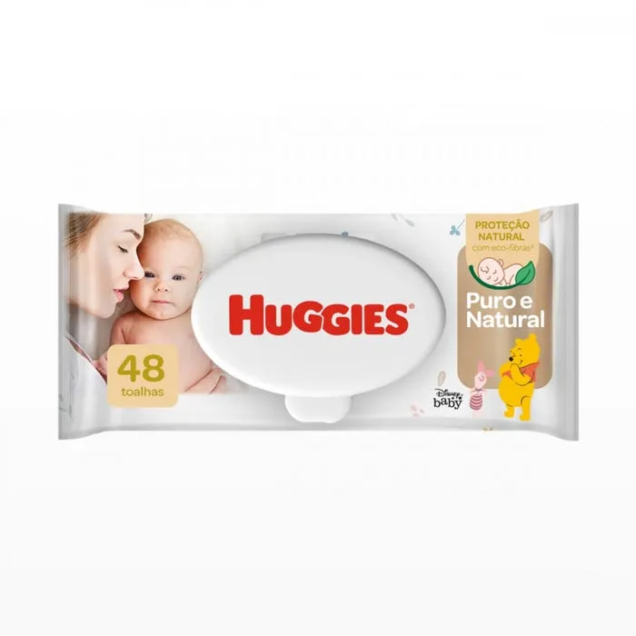 Lenço Umedecido Huggies  Puro e Natural  48 Unidades