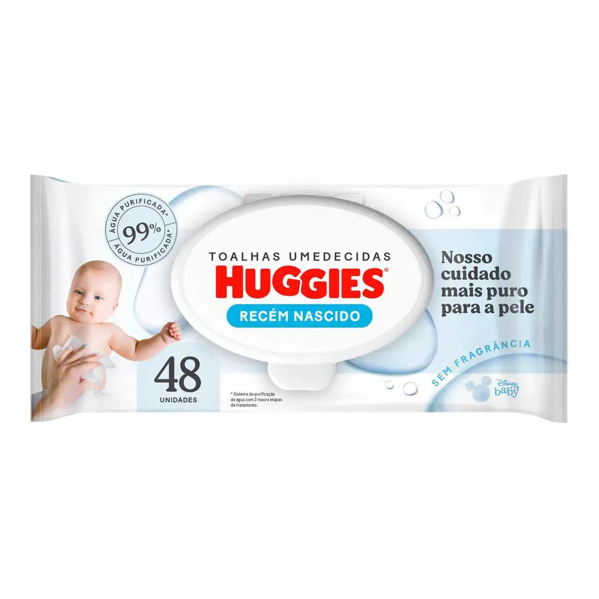 Lenço Umedecido Huggies  Puro e Natural  48 Unidades
