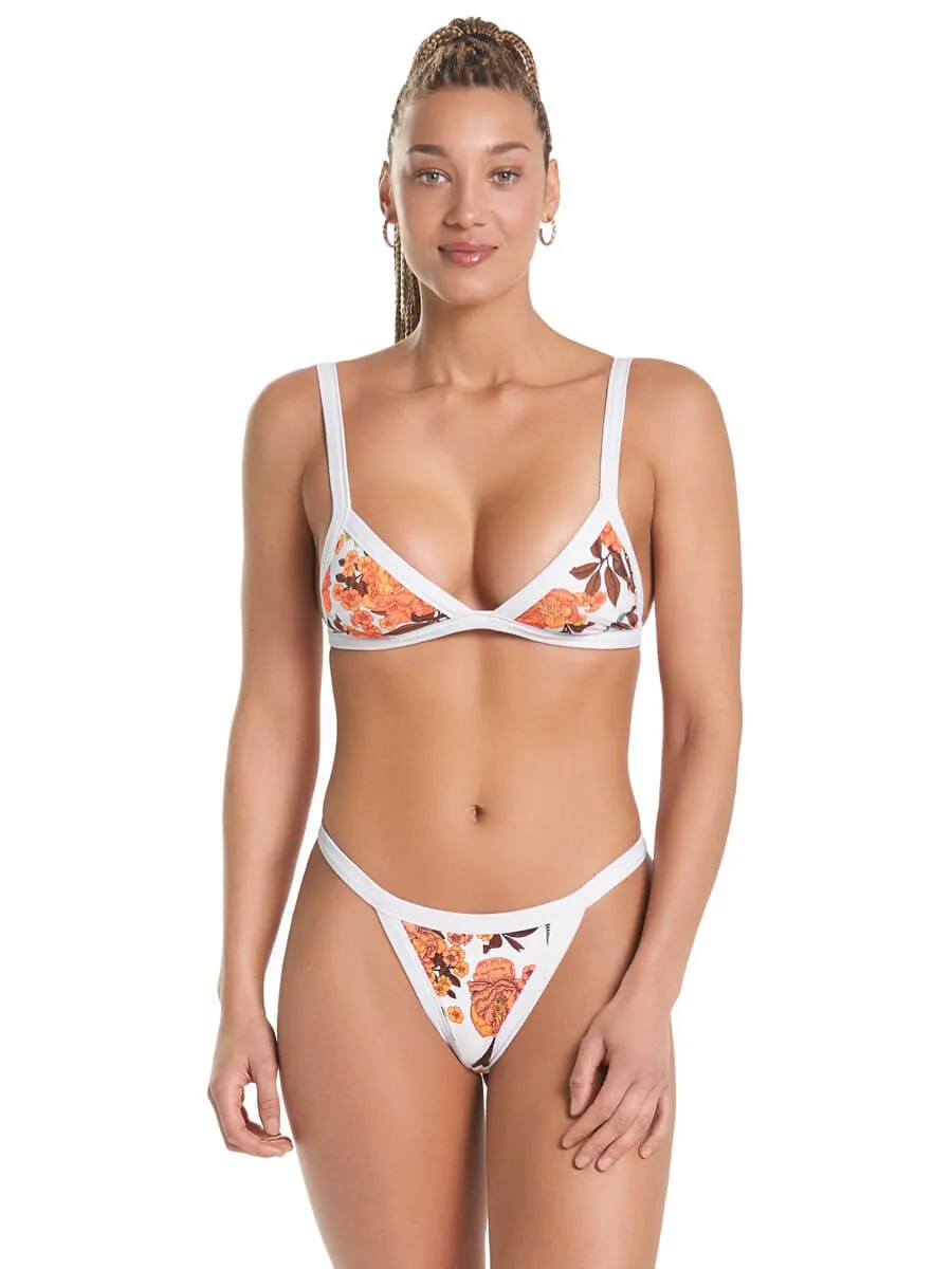 Lolita High Leg Bottom in White Windflower