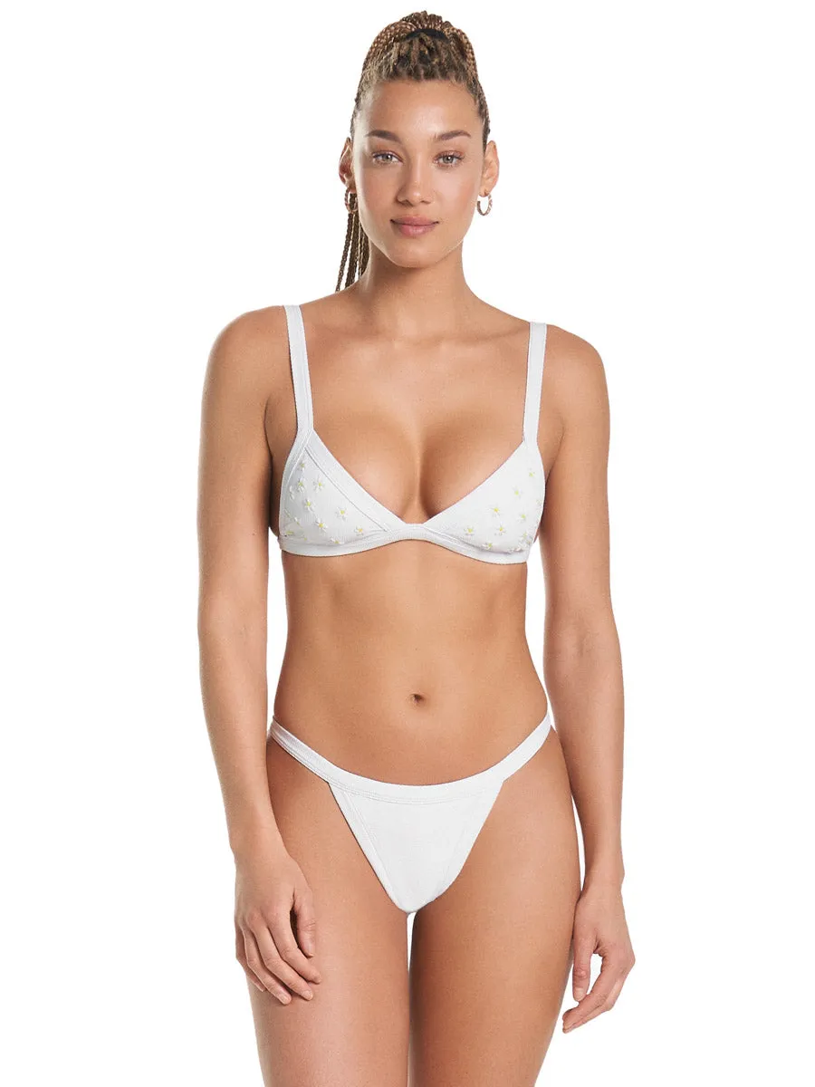 Lolita High Leg Bottom in White Windflower