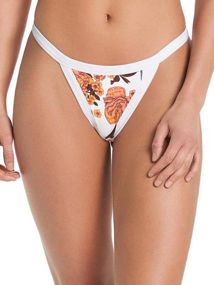Lolita High Leg Bottom in White Windflower