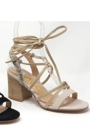 Lotus Heel - Beige Snake
