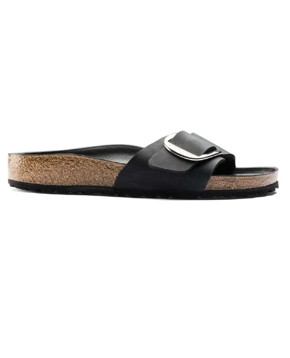 Madrid Big Buckle Oiled Leather Black