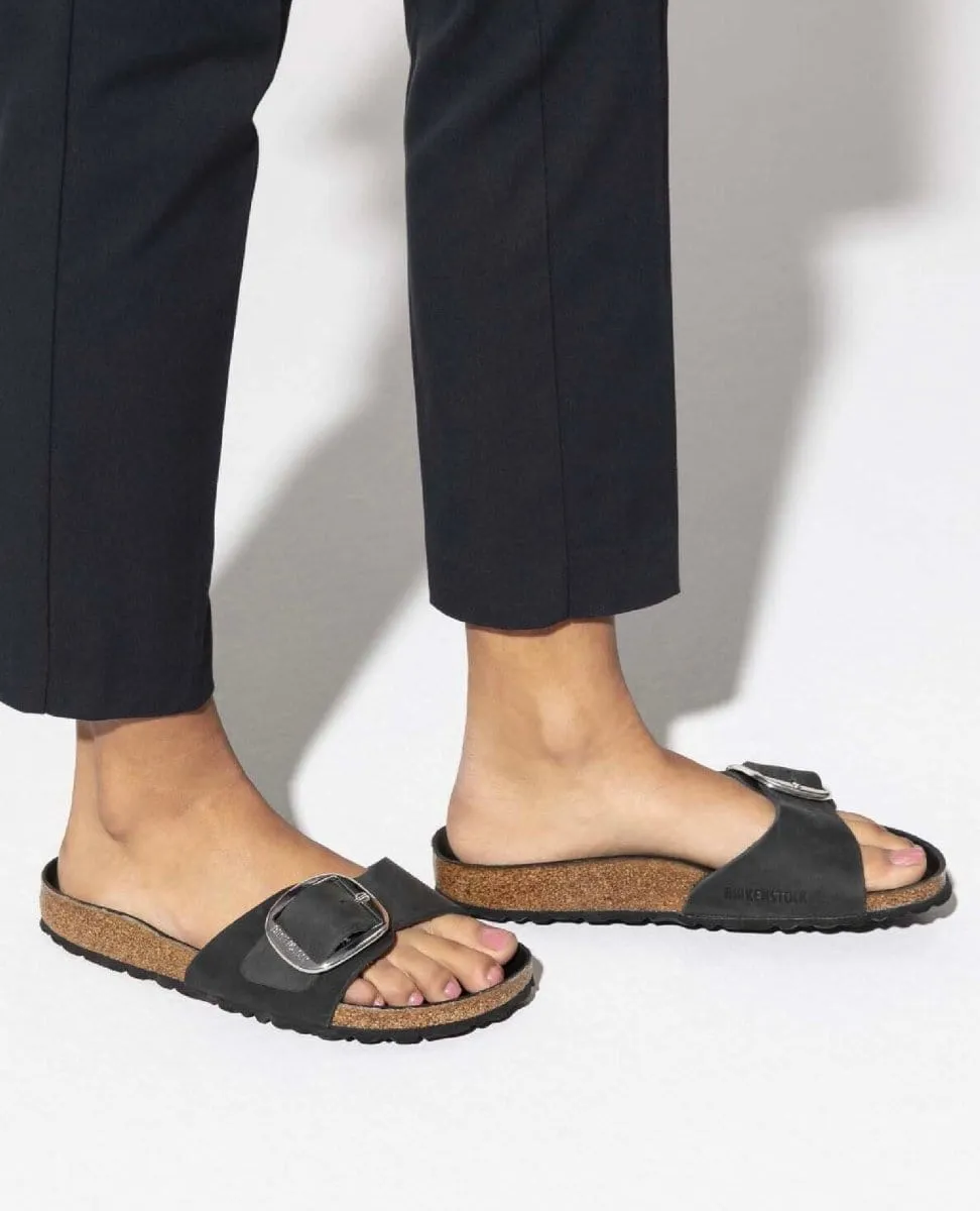 Madrid Big Buckle Oiled Leather Black