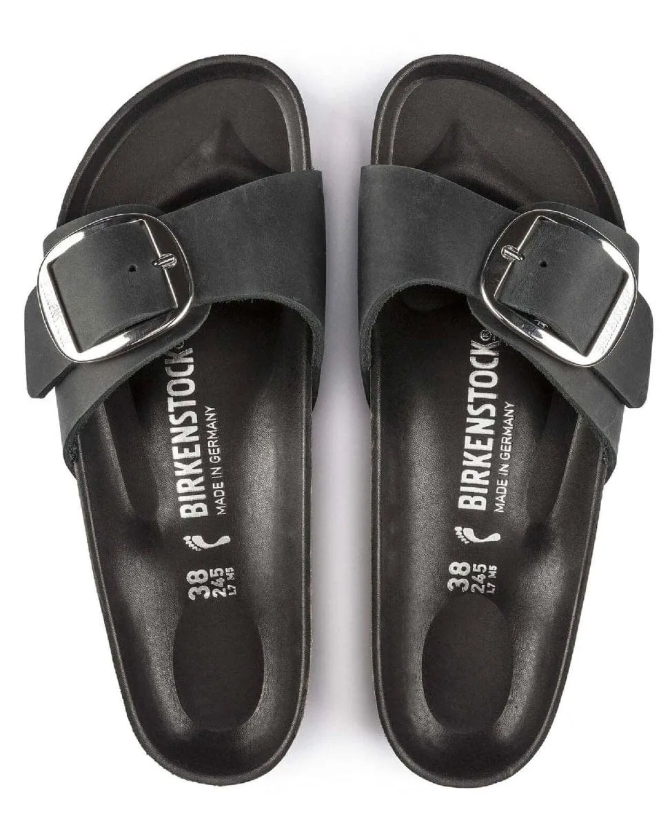 Madrid Big Buckle Oiled Leather Black