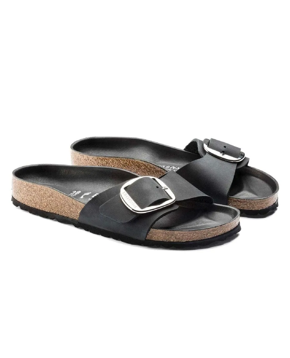 Madrid Big Buckle Oiled Leather Black
