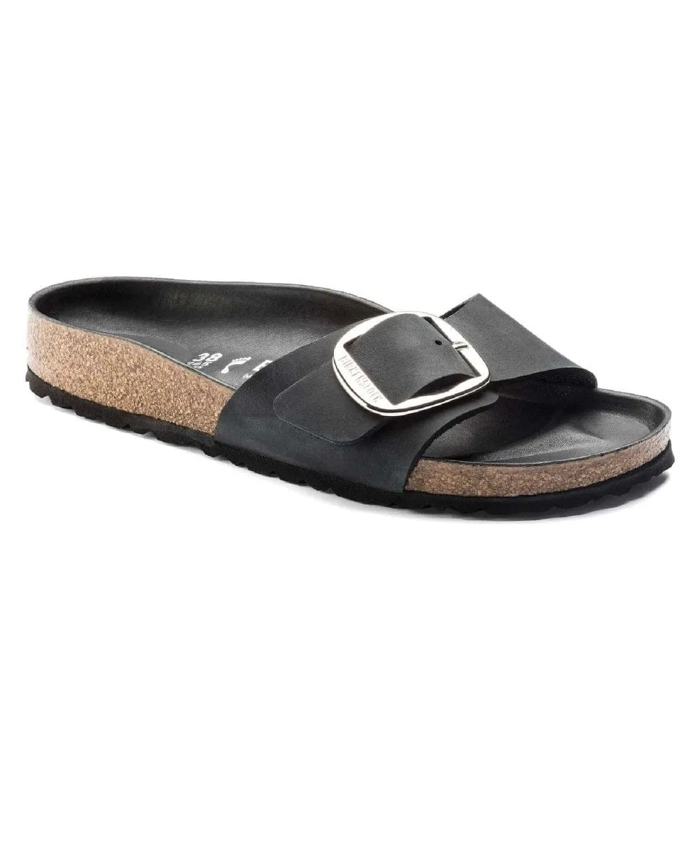 Madrid Big Buckle Oiled Leather Black