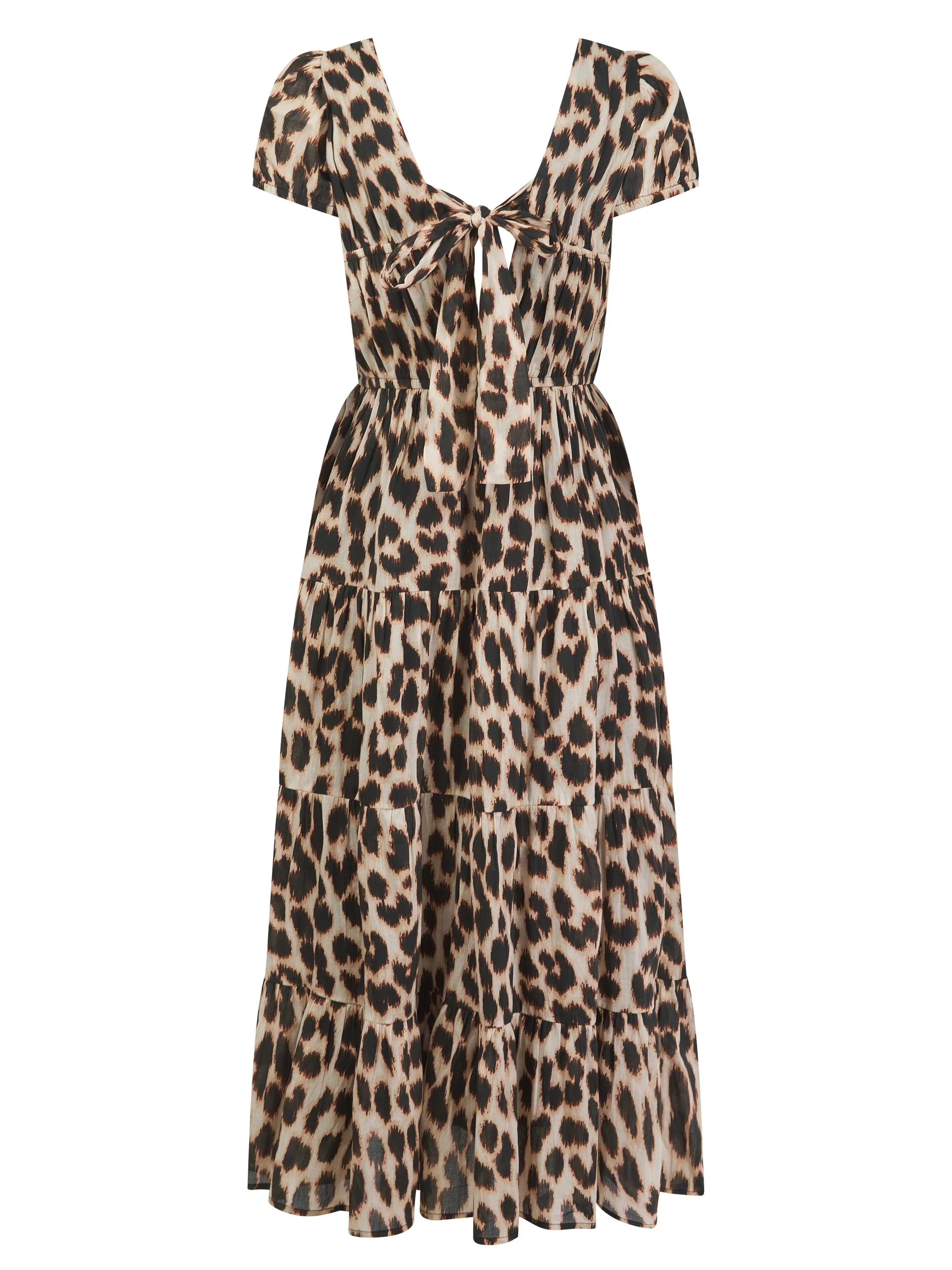 Martha Tiered Dress - Leopard