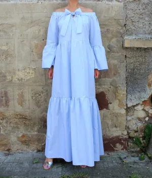 Maxi Dress, Blue Maxi Dress, Boho Maxi Dress, Summer Maxi Dress, Plus size Maxi Dress, Long Cotton Maxi Dress