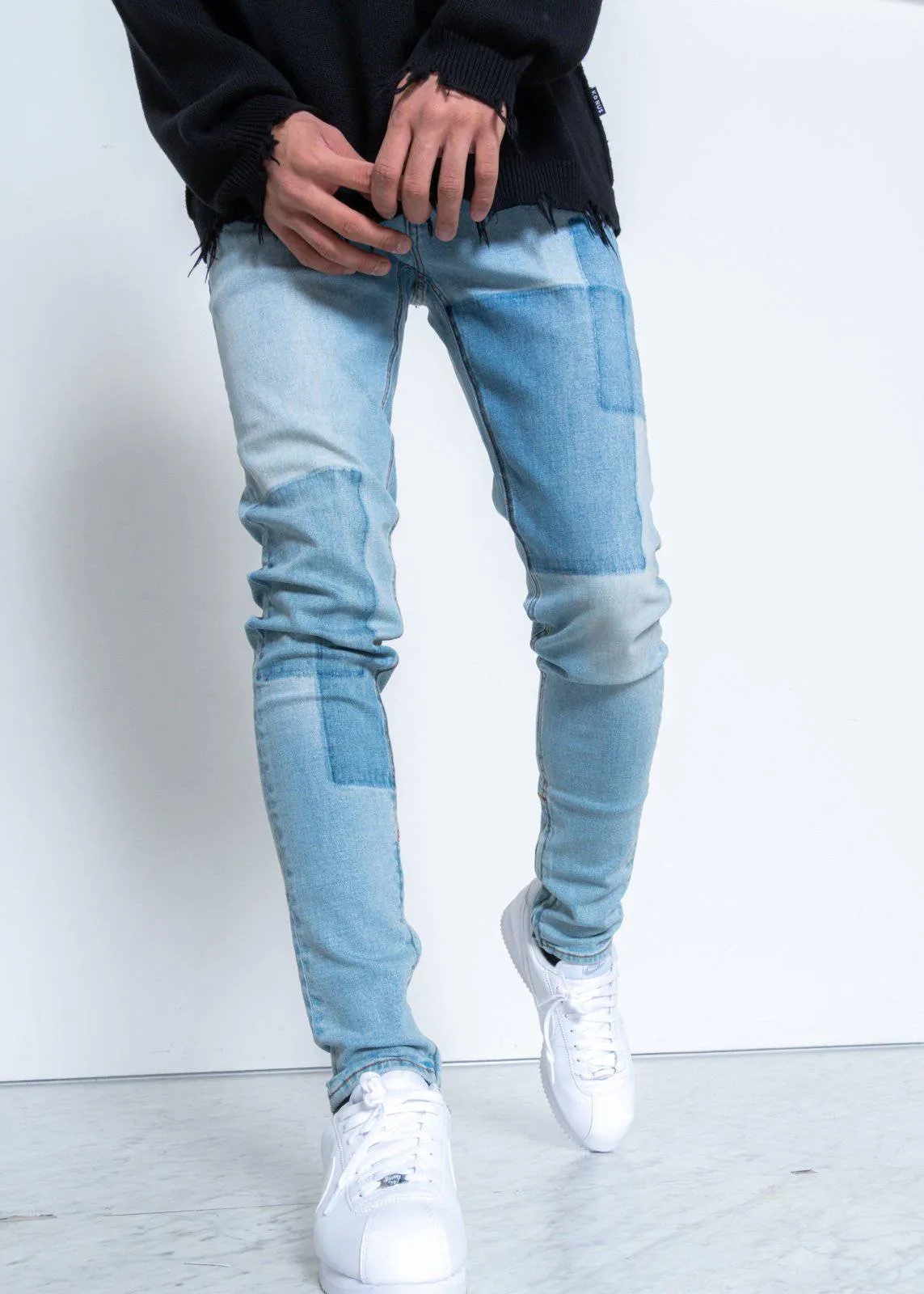 Men's Shadow Patch Slim Fit Denim