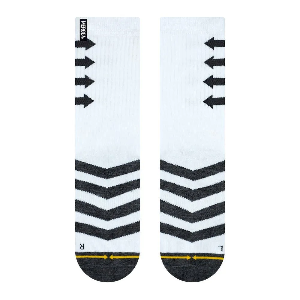 Merge4 Training White Classic Crew Socks