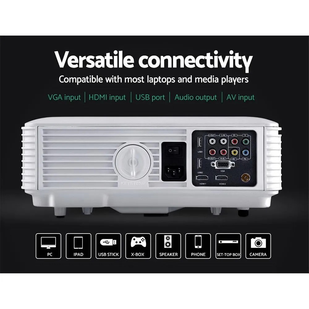 Mini Video Projector Portable HD 1080P 2500 Lumens Home Theater USB VGA