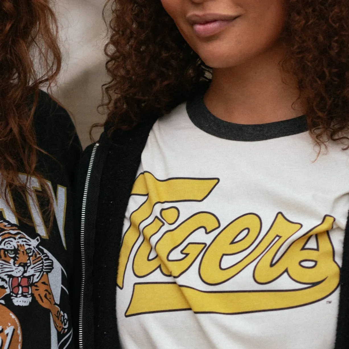 Mizzou Tigers Vintage Script Ringer Tee