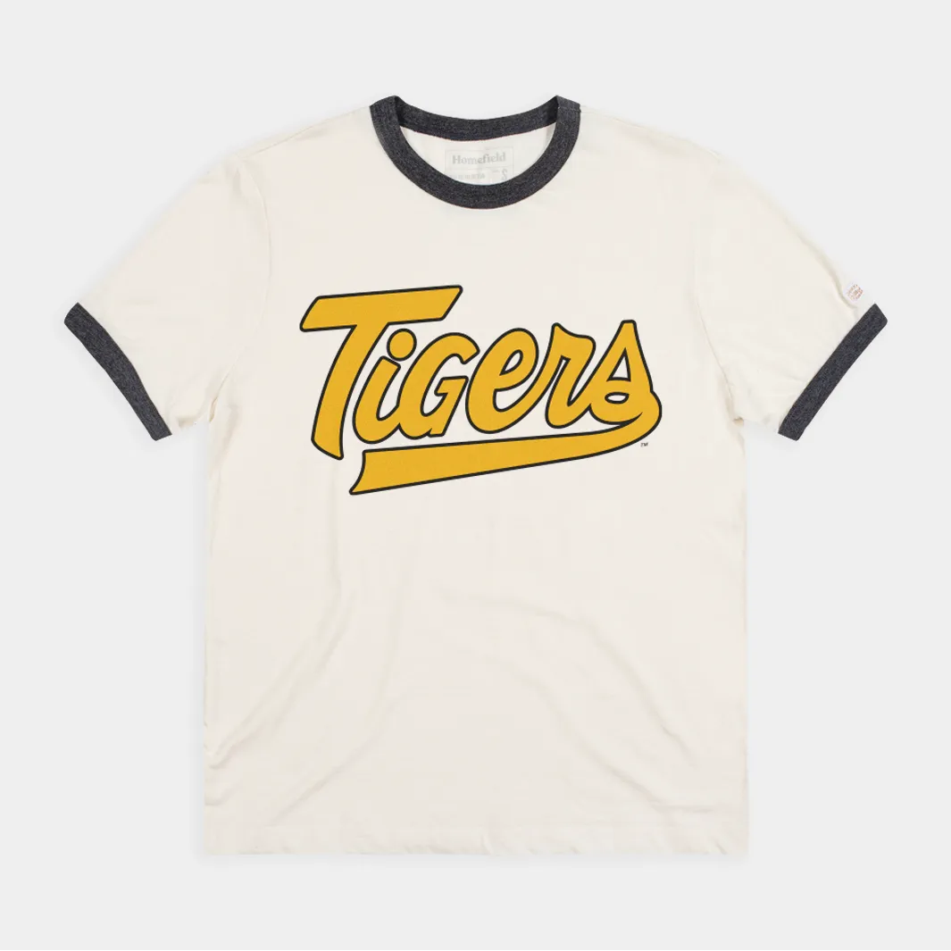 Mizzou Tigers Vintage Script Ringer Tee
