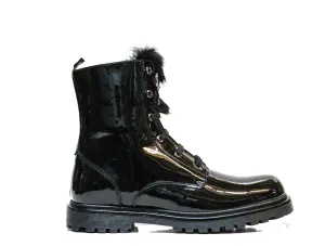 Morelli Women's Black Patent Lace Up Boot 50604