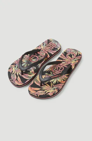 Moya Sandalen | Black Tropical Flower