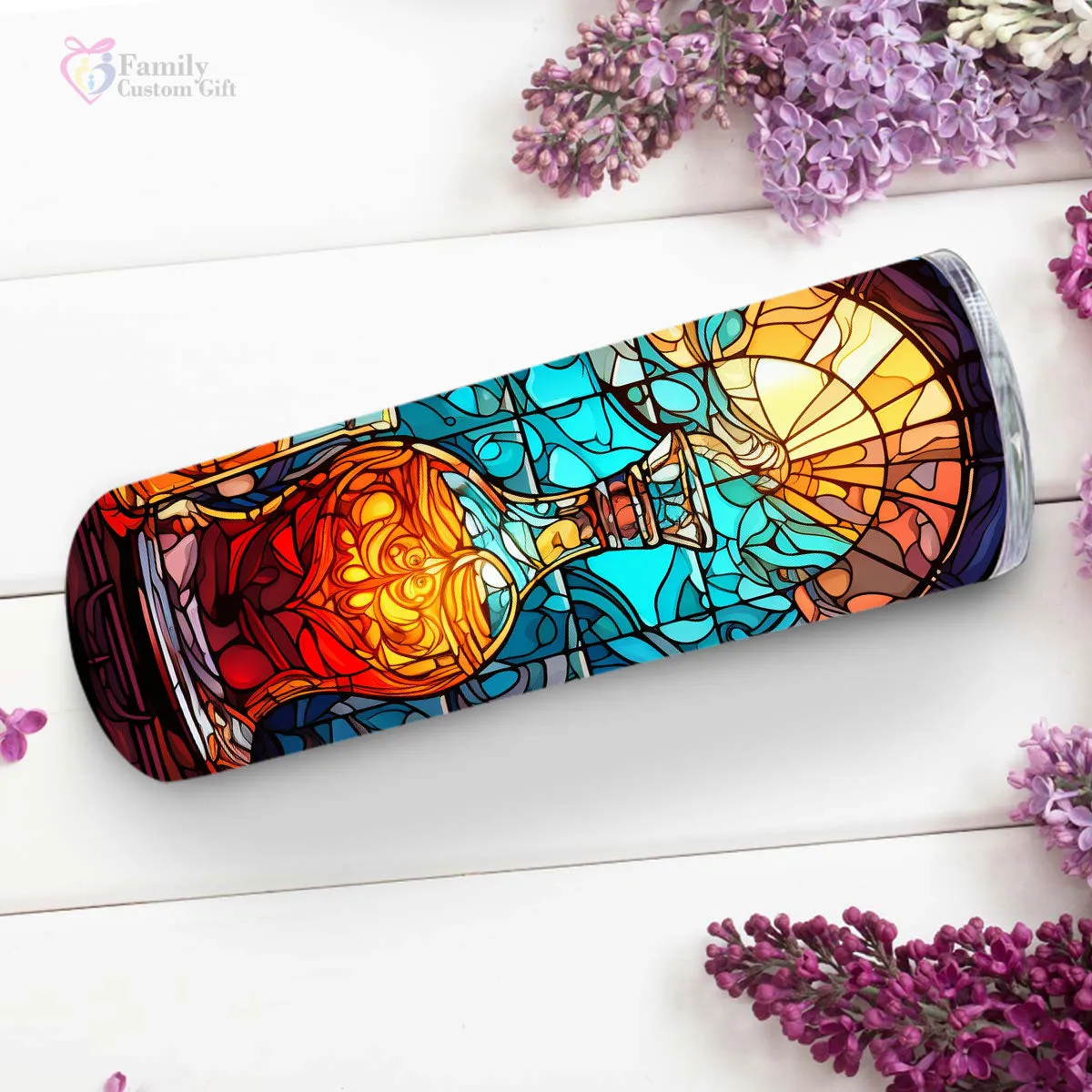 Mysterious Rum In Stained Glass 20oz Skinny Tumbler, Rum Lover, Alcohol Tumbler, Vibrant Tumbler, Trending Tumbler