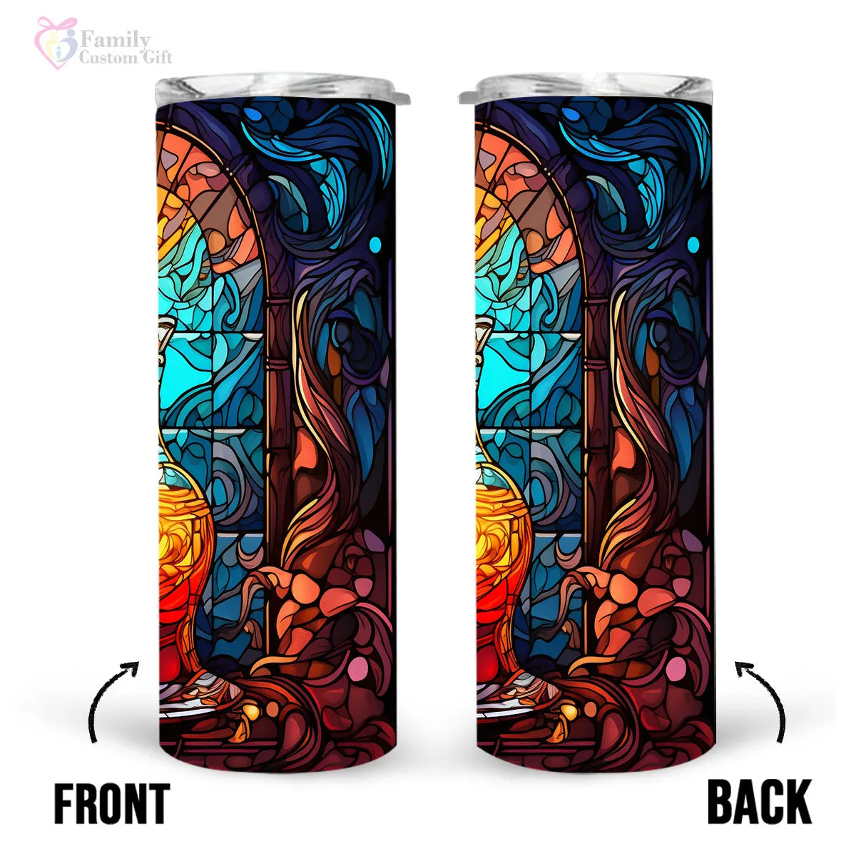 Mysterious Rum In Stained Glass 20oz Skinny Tumbler, Rum Lover, Alcohol Tumbler, Vibrant Tumbler, Trending Tumbler