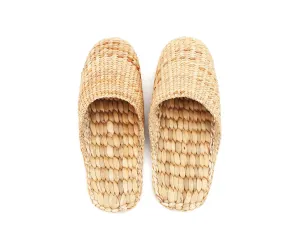 Natural Handmade - Closed Toe Slippers for Men and Ladies - Hand Woven Water Hyacinth