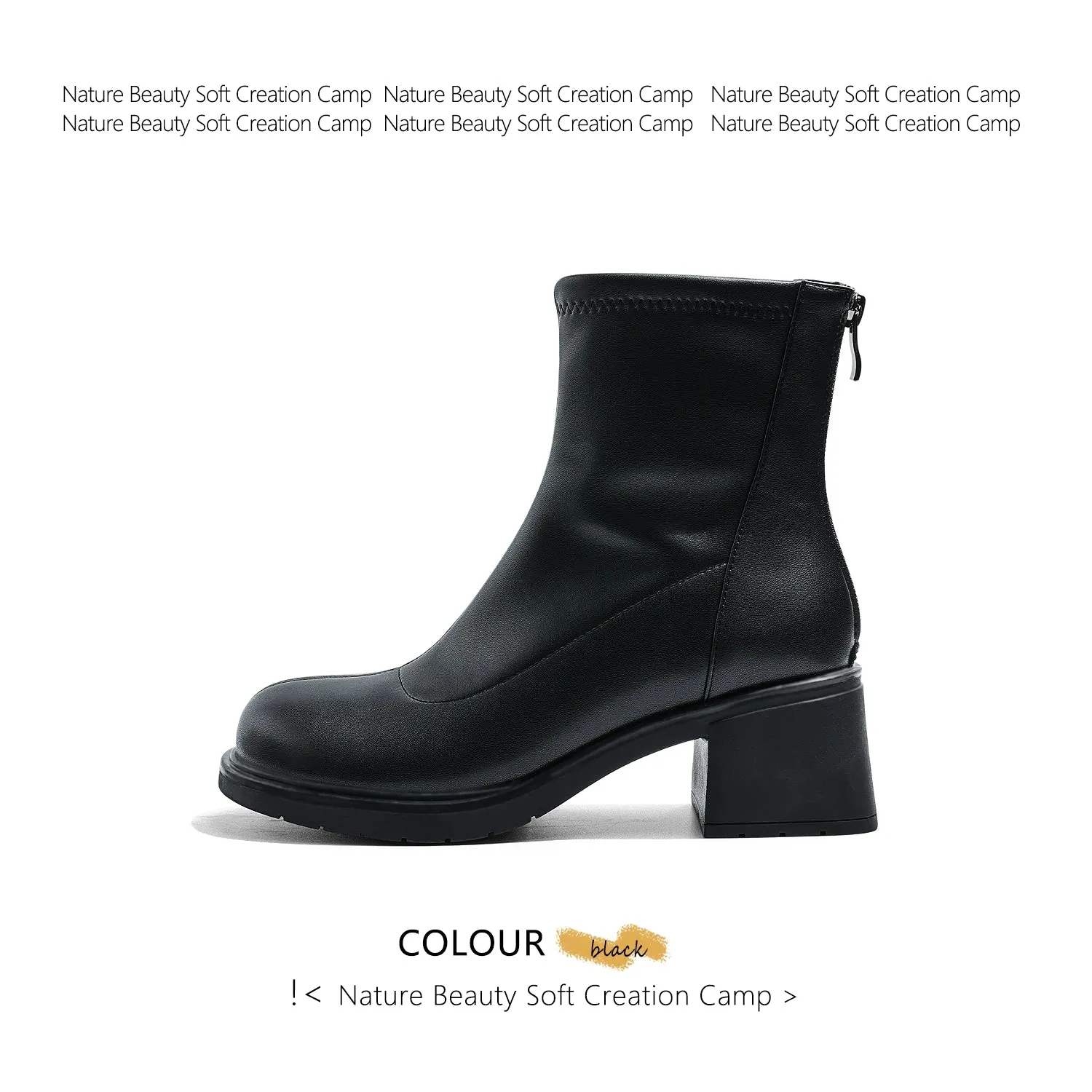 Natural Roll Skinny Stretch Boots Women's 2023 Winter New Women Boots Retro French Skinny Boots Work Clothing Ankle Boots