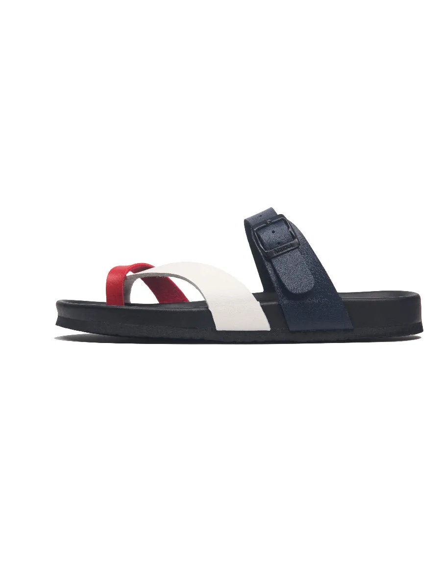 Navy Red Footbed Sandal