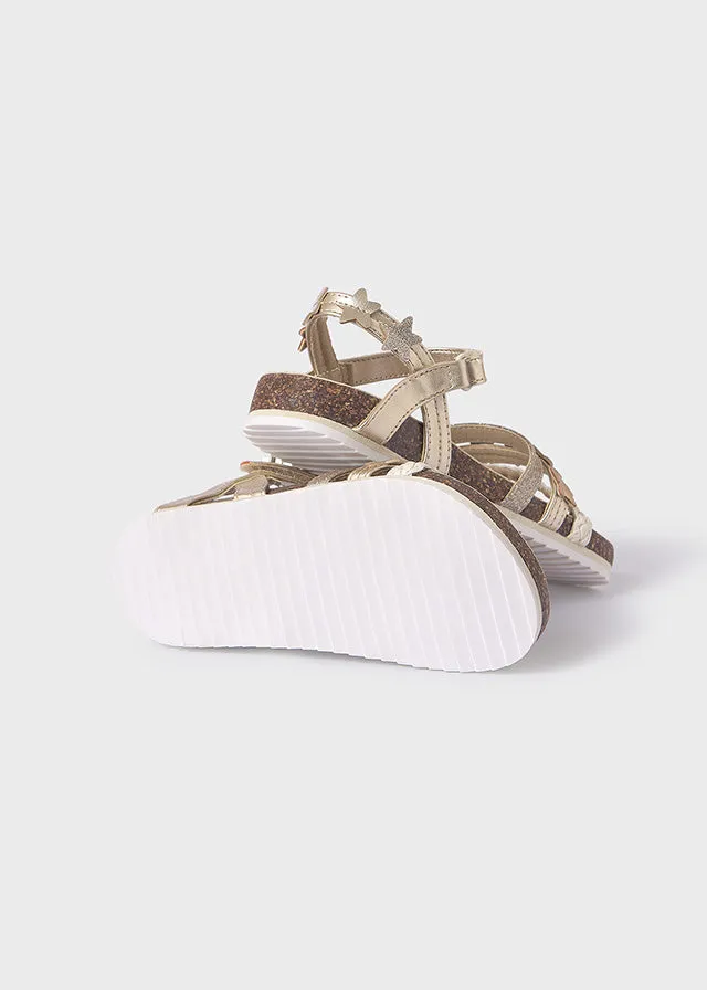 Newborn Star Design Sandals - Gold
