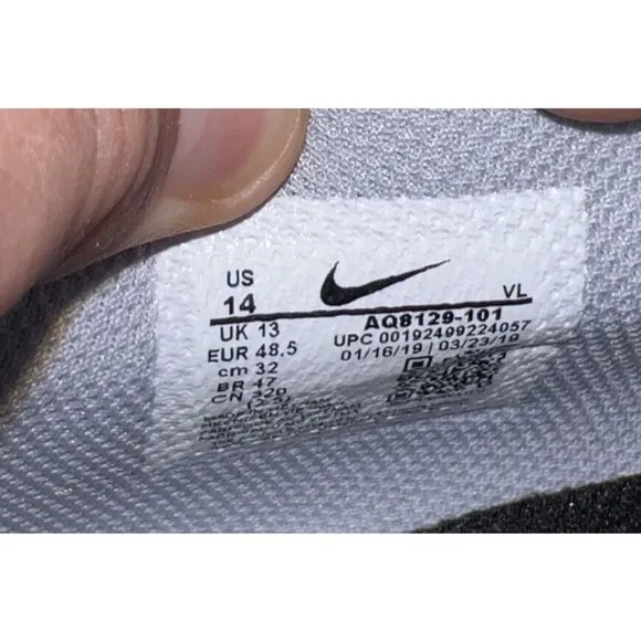 Nike Alpha Menace Turf Low Mens Football Turf Shoes Size 14 White AQ8129-101